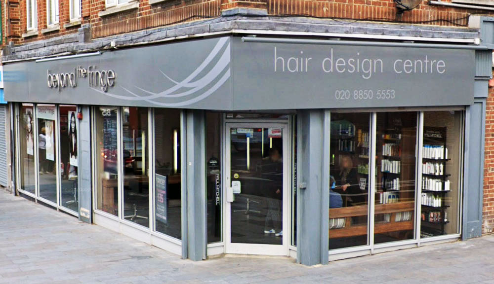 Beyond the fringe hair salon shop front
